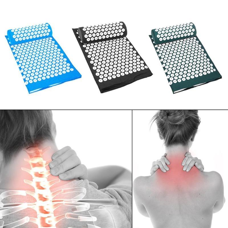 Flat Acupuncture Massage Mat + Pillow for Back Pain Stress Yoga Relief