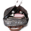 Image of Ohja Wax Embossed Leather Travel Backpack by Wolph