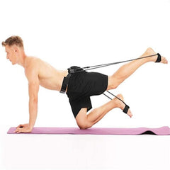 Home Workout Leg Glute Stretch Bands with Waist + Toe Strap