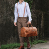 Image of The Edler Retro Cowhide Shoulder Duffel Travel Bag by Wolph