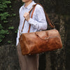 Image of The Edler Retro Cowhide Shoulder Duffel Travel Bag by Wolph
