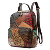 Image of Embossed Leather Travel Day Laptop Backpack for Women