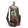 Image of Embossed Leather Travel Day Laptop Backpack for Women