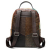 Image of Embossed Leather Travel Day Laptop Backpack for Women
