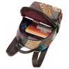 Image of Embossed Leather Travel Day Laptop Backpack for Women