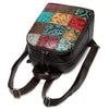 Image of Leather Patchwork Travel Day Laptop Backpack for Women