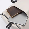 Image of Anti-theft Waterproof Faux Leather Travel Backpack with USB Port for Men