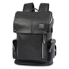 Image of Anti-theft Waterproof Faux Leather Travel Backpack with USB Port for Men