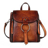 Image of Retro CowHide Leather Travel Day Pack for Women