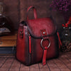 Image of Retro CowHide Leather Travel Day Pack for Women
