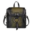 Image of Retro CowHide Leather Travel Day Pack for Women