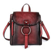 Image of Retro CowHide Leather Travel Day Pack for Women