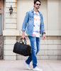 Image of Otto Vintage-style Leather Weekender Duffel Bag by Wolph