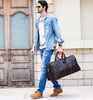 Image of Otto Vintage-style Leather Weekender Duffel Bag by Wolph
