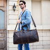 Image of Otto Vintage-style Leather Weekender Duffel Bag by Wolph